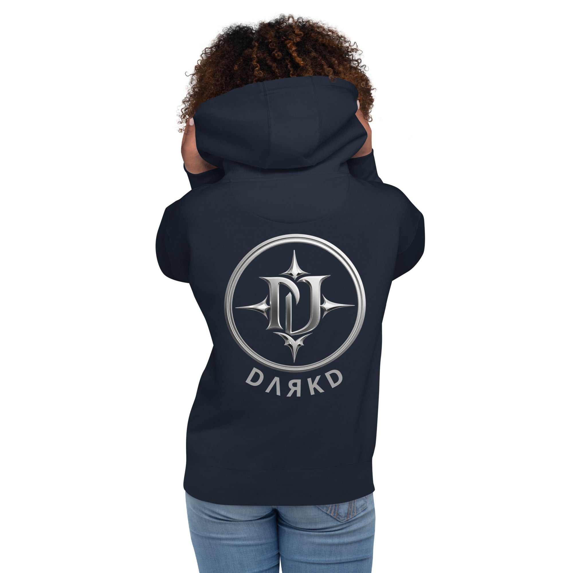 Hoodie Premium Unisexe Dark. D bleu marine - vue de dos