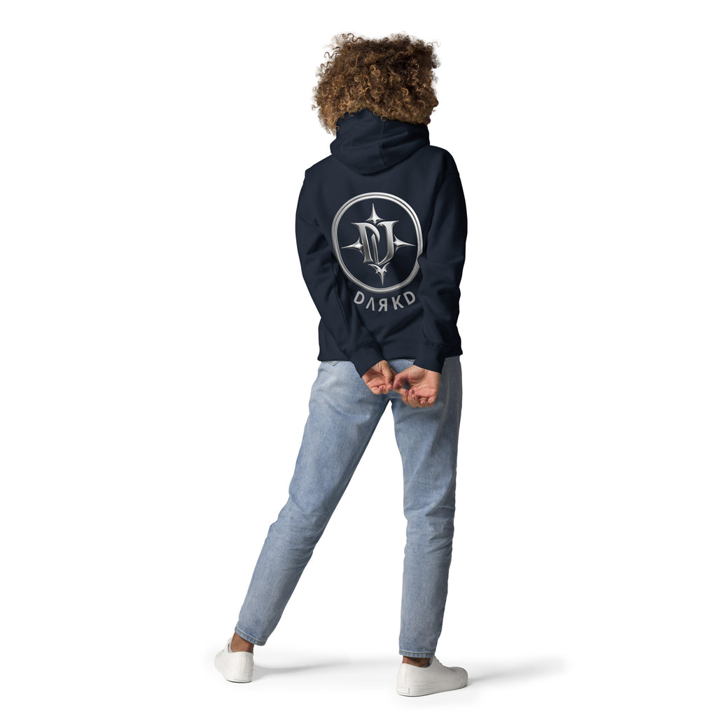 Hoodie Premium Unisexe Dark. D bleu marine - vue de dos