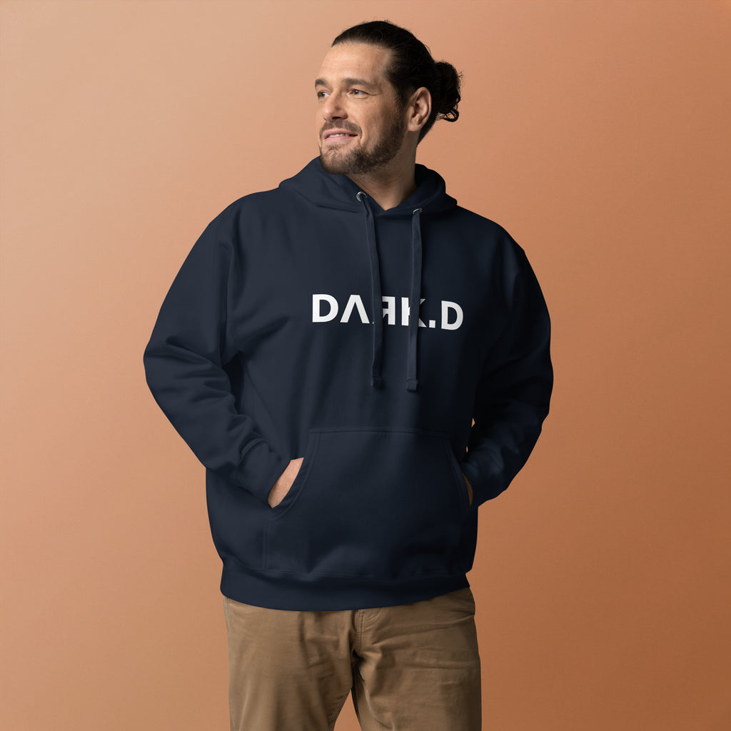 Hoodie Premium Unisexe Dark. D bleu marine - vue de face (détail)