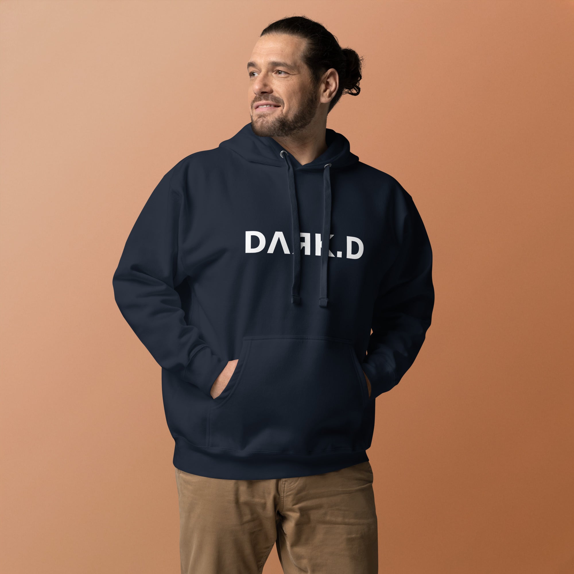 Hoodie Premium Unisexe Dark. D bleu marine - vue de face (détail)