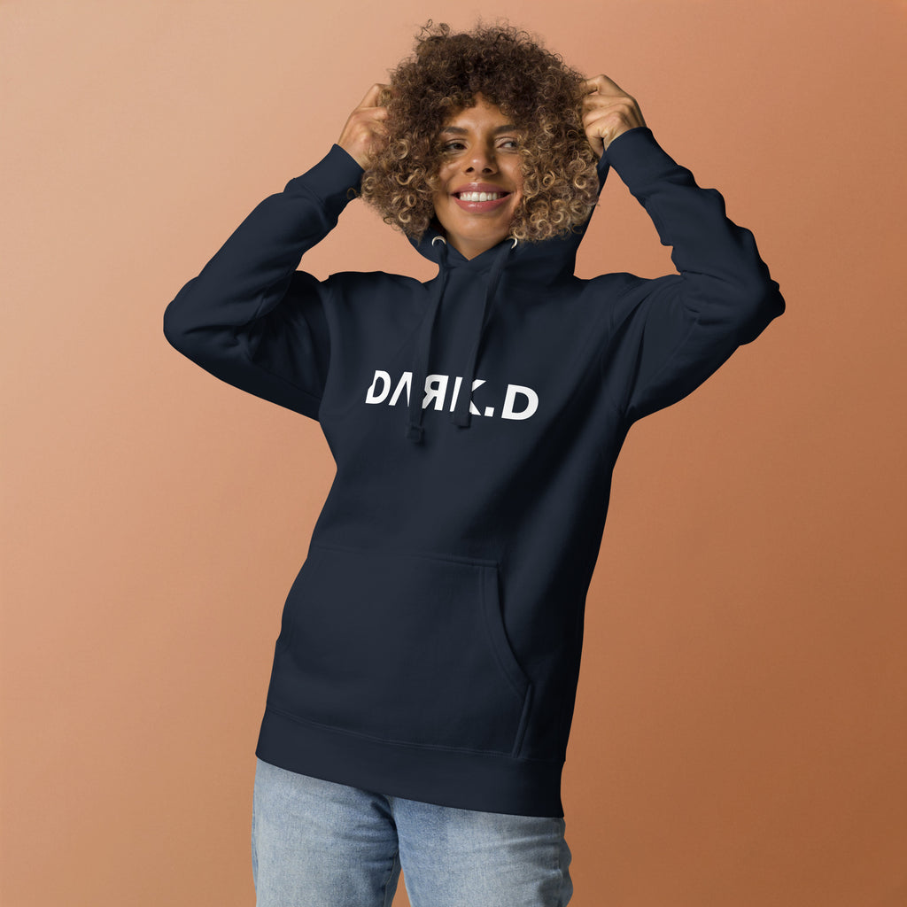 Hoodie Premium Unisexe Dark. D bleu marine - vue de face (détail)