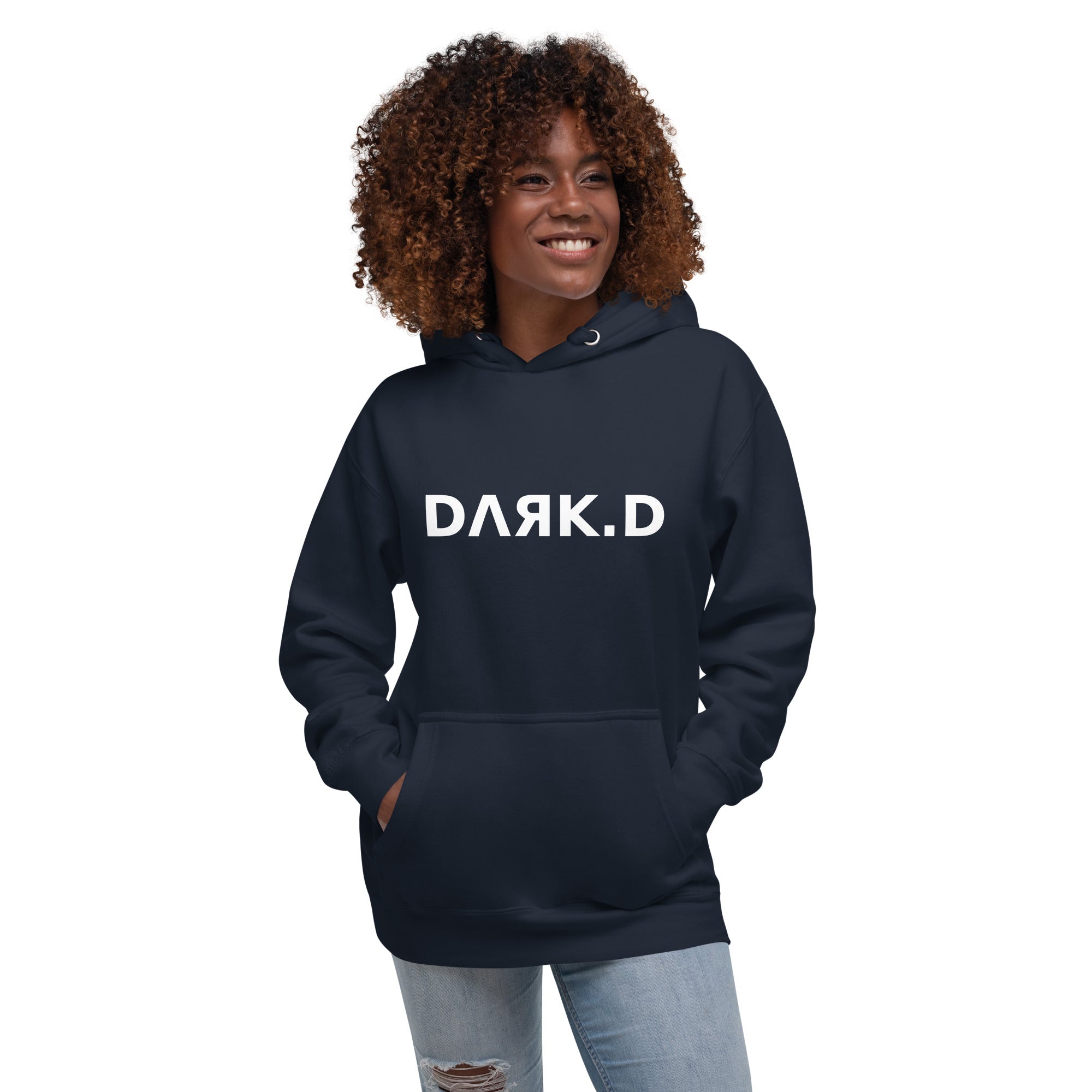 Hoodie Premium Unisexe Dark. D bleu marine - vue de face