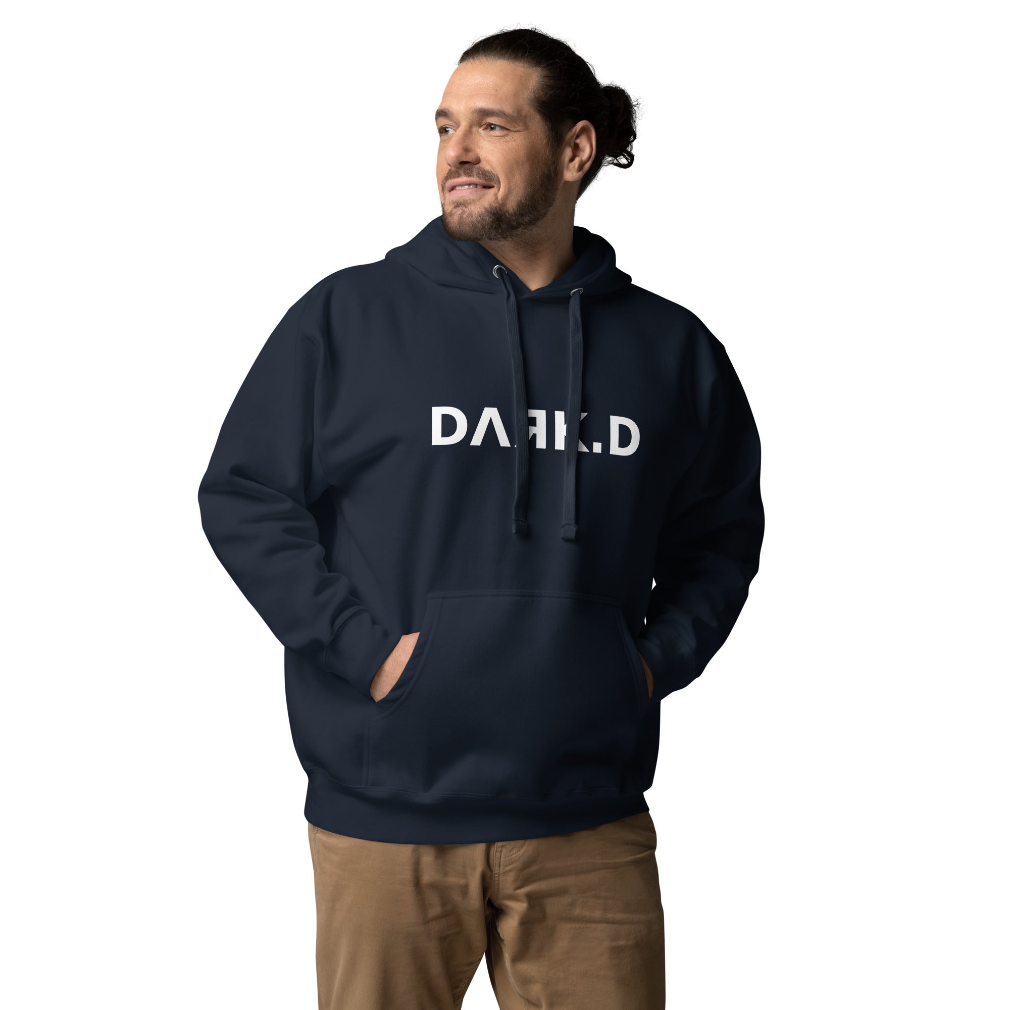 Hoodie Premium Unisexe Dark. D bleu marine - vue de face