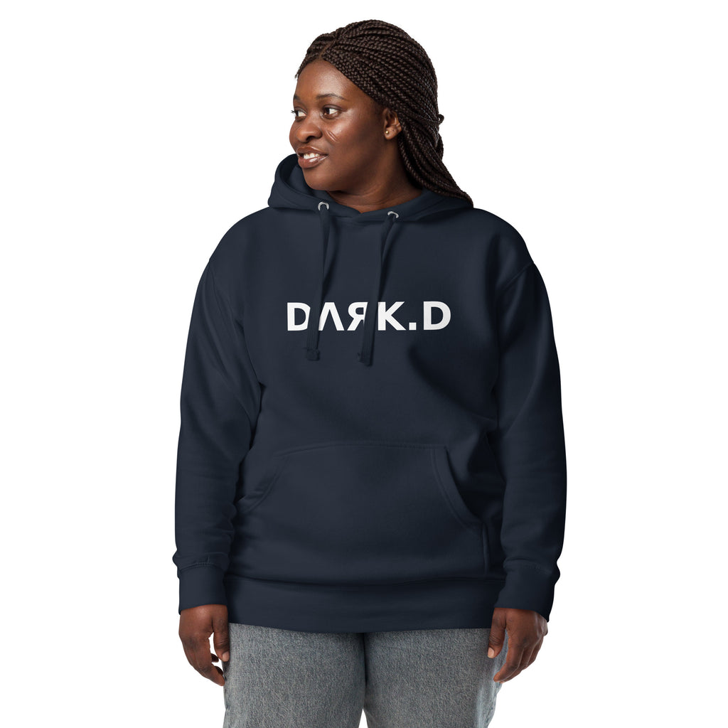 Hoodie Premium Unisexe Dark. D bleu marine - vue de face