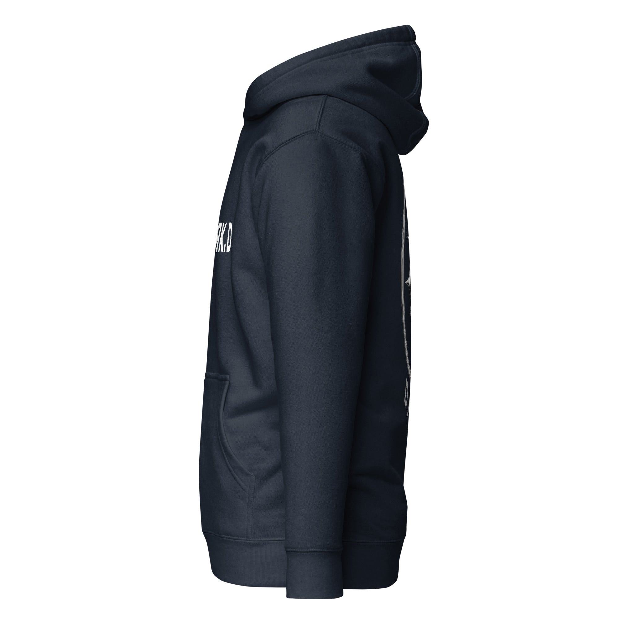 Hoodie Premium Unisexe Dark. D bleu marine - vue de profil gauche