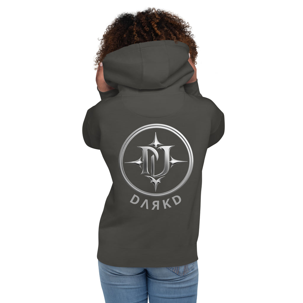 Hoodie Premium Unisexe Dark. D noir vintage - vue de dos