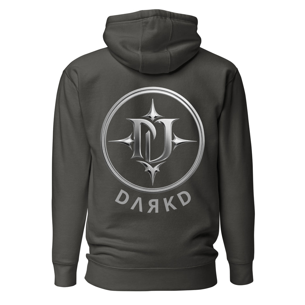 Hoodie Premium Unisexe Dark. D noir vintage - vue de dos