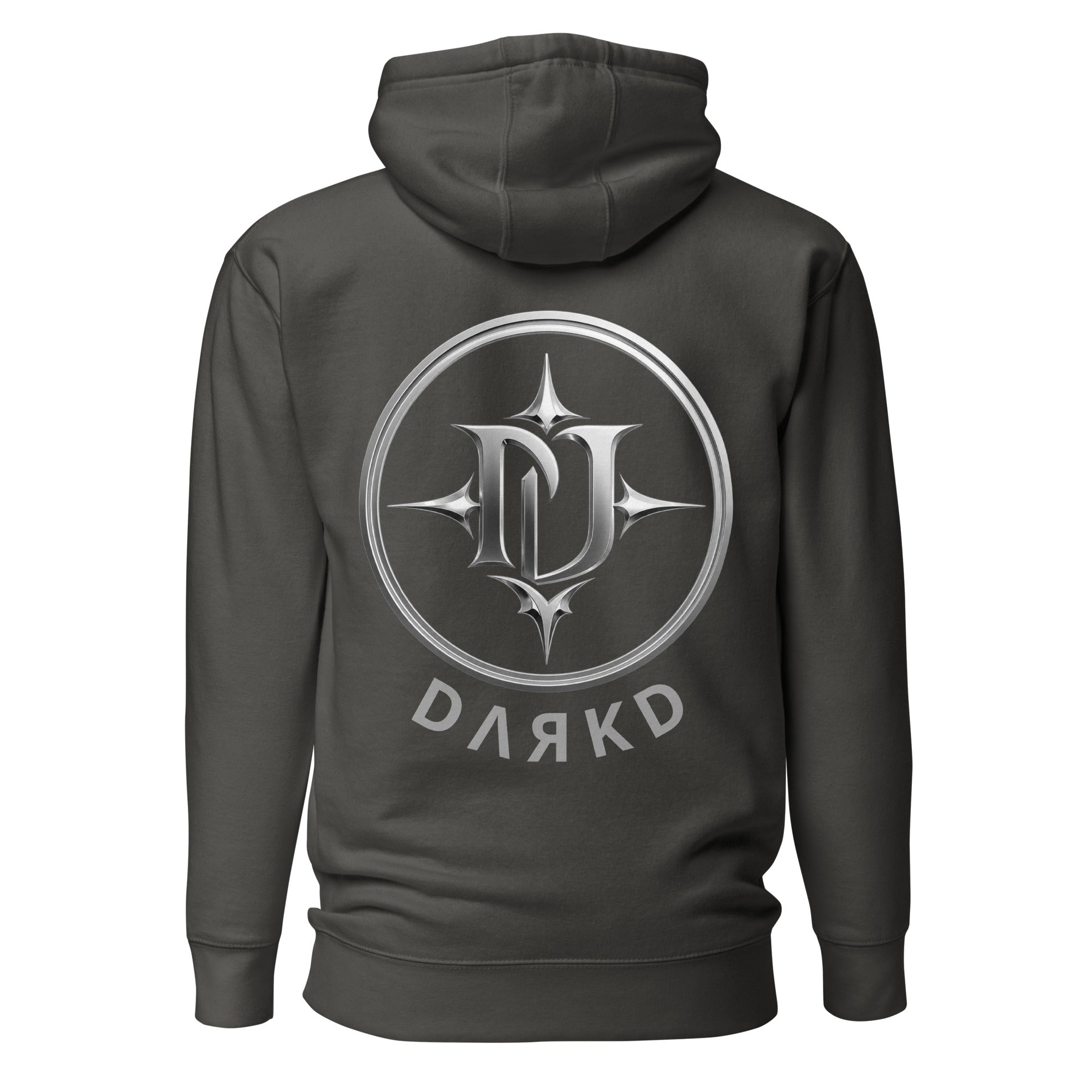 Hoodie Premium Unisexe Dark. D noir vintage - vue de dos