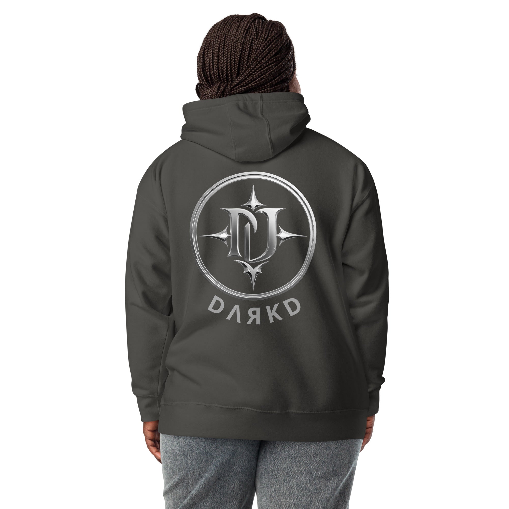 Hoodie Premium Unisexe Dark. D noir vintage - vue de dos