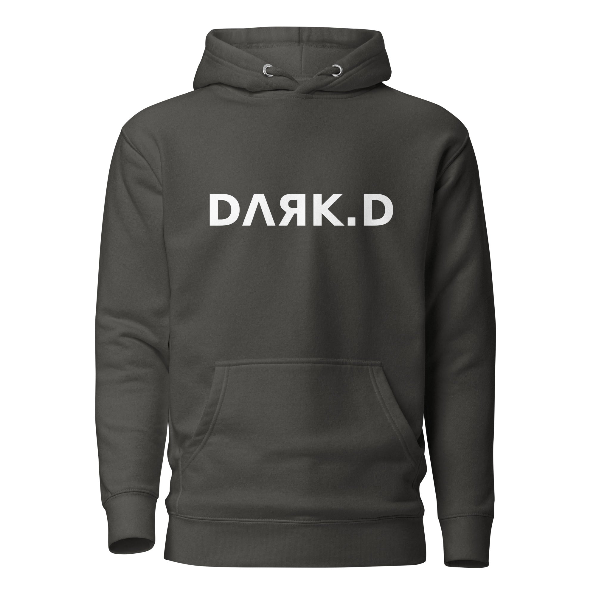 Hoodie Premium Unisexe Dark. D noir vintage - vue de face