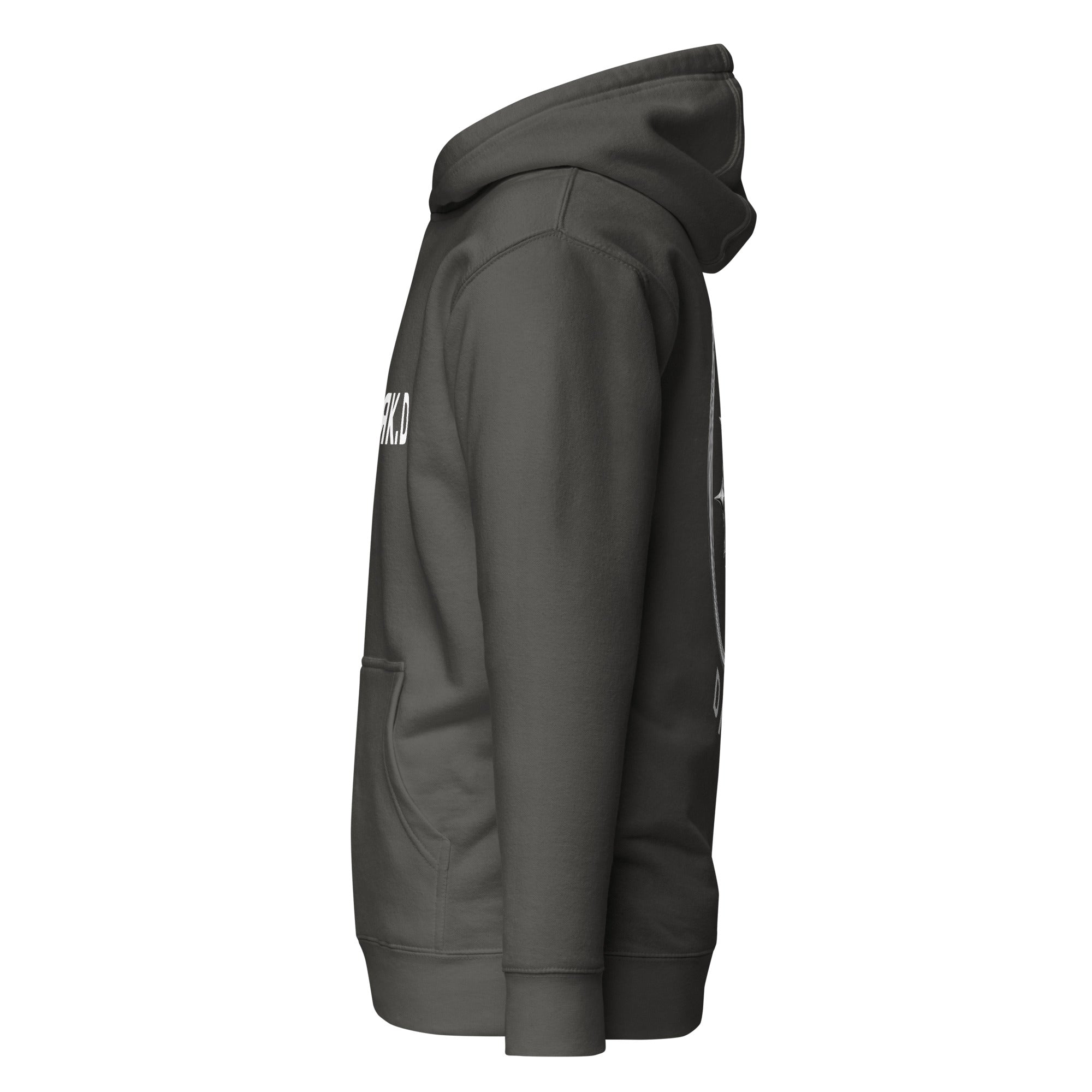 Hoodie Premium Unisexe Dark. D noir vintage - vue de profil gauche