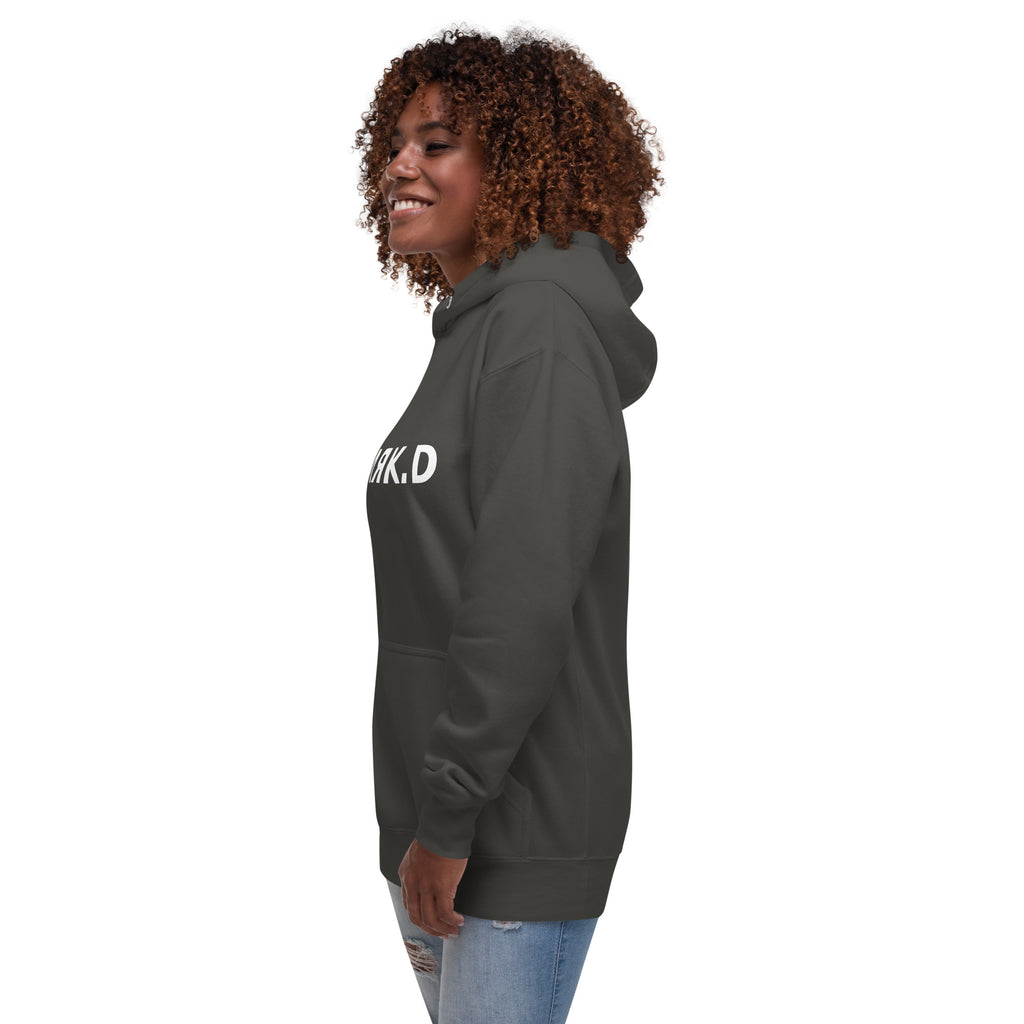 Hoodie Premium Unisexe Dark. D noir vintage - vue trois-quarts gauche
