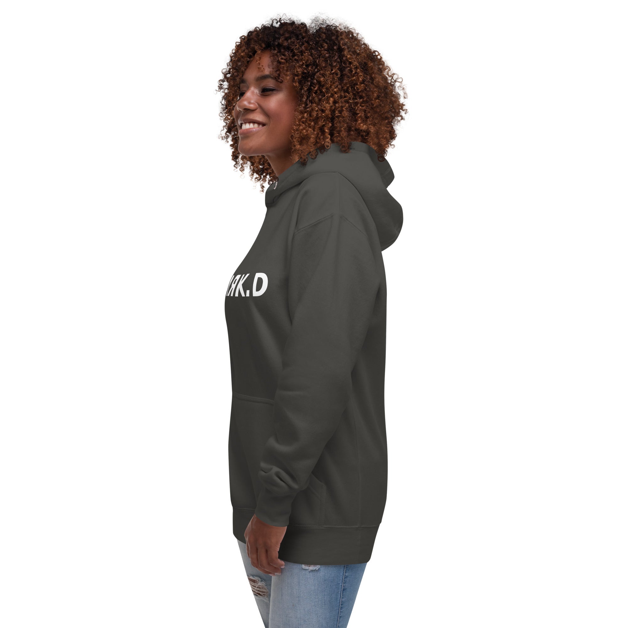 Hoodie Premium Unisexe Dark. D noir vintage - vue trois-quarts gauche