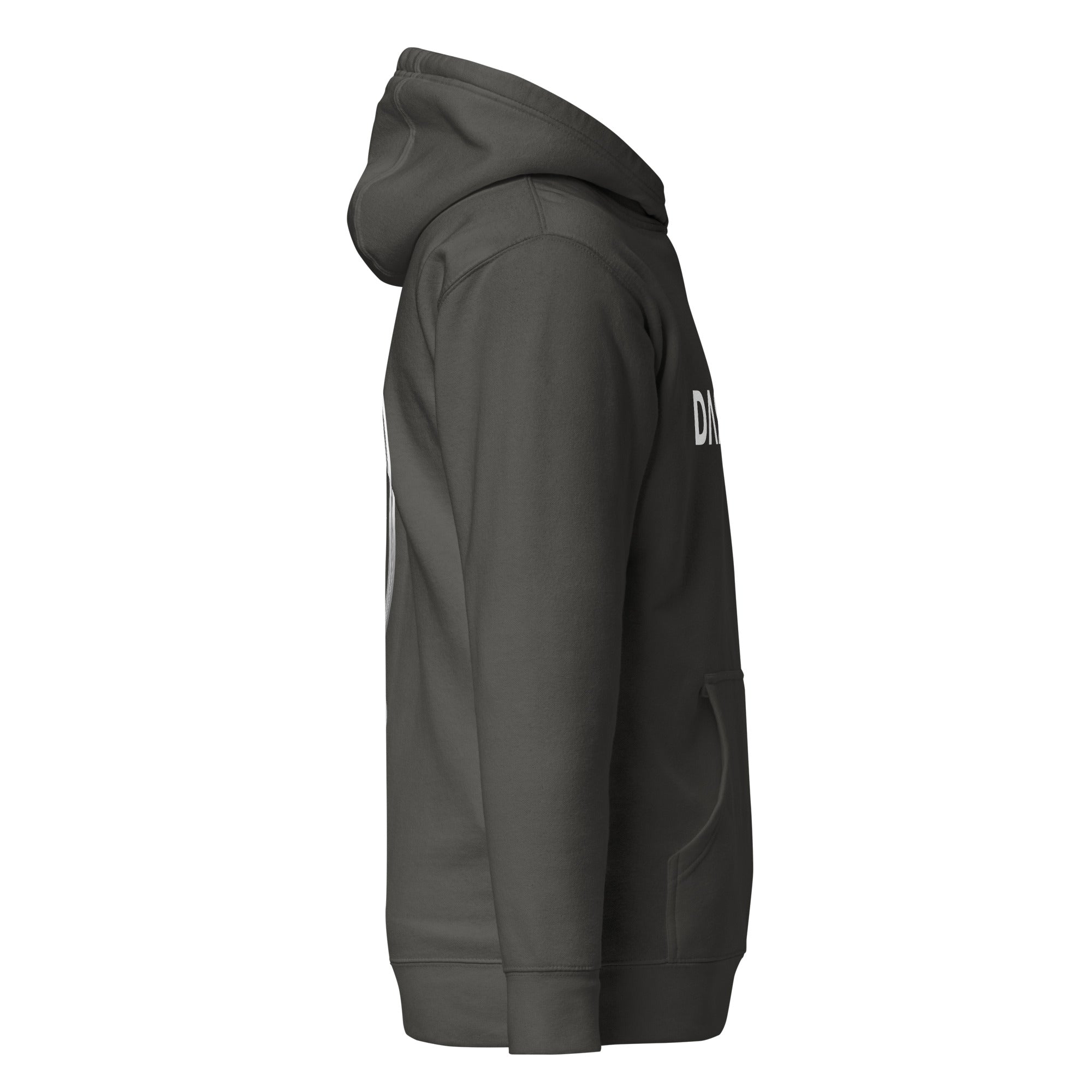 Hoodie Premium Unisexe Dark. D noir vintage - vue de profil droit