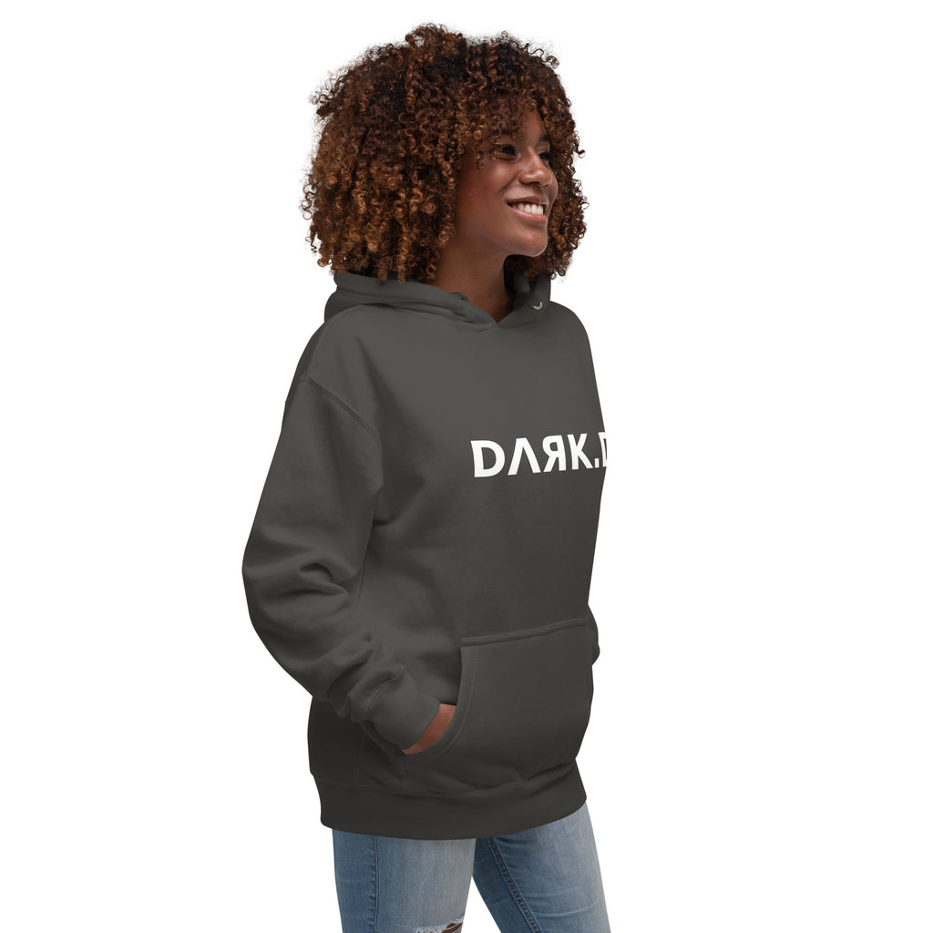 Hoodie Premium Unisexe Dark. D noir vintage - vue trois-quarts droit